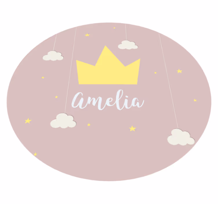 Tappeto vinile bebé corona personalizzata - TenStickers