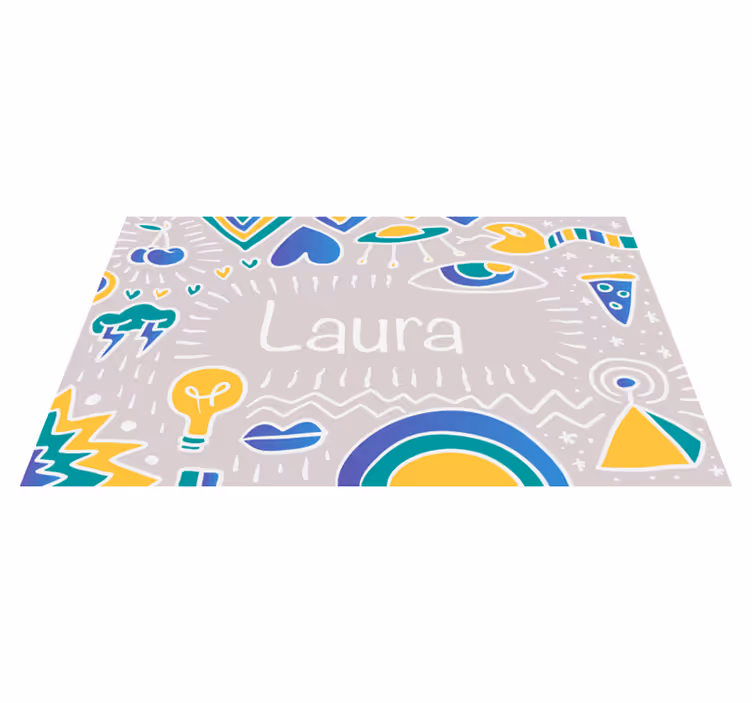 Tappeto vinile con nome tappetino giocoso personalizzato - TenStickers