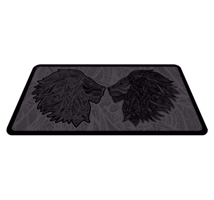 Tappeto vinile animali grafica del profilo del leone - TenStickers