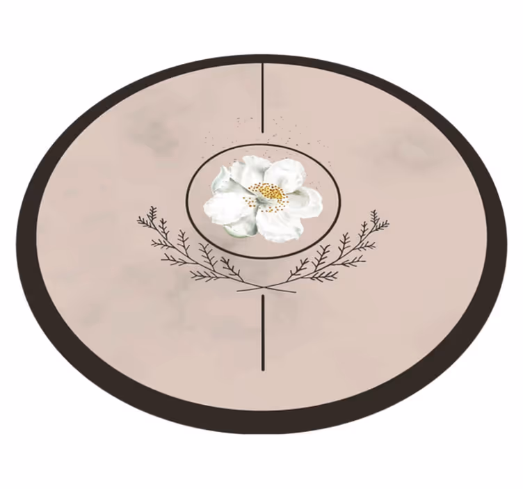 Tappeto vinile fiori emblema del cerchio floreale - TenStickers