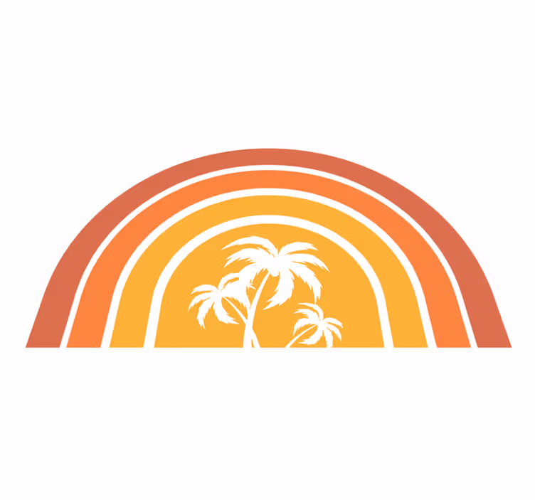 Tappeto vinile natura emblema del tramonto tropicale - TenStickers