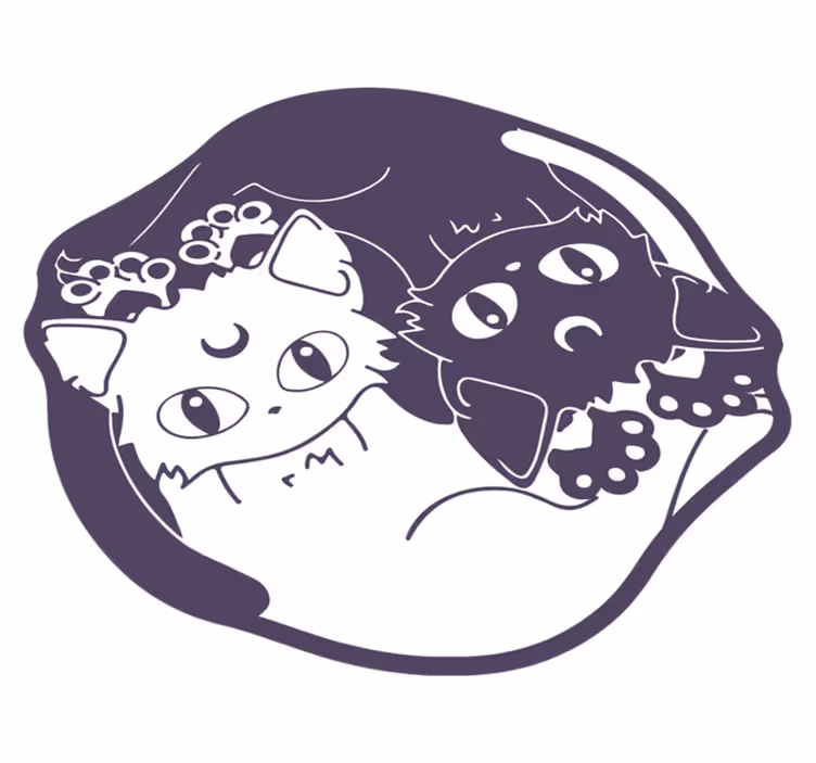 Tappeto vinile per bambini duo di gatti giocosi - TenStickers