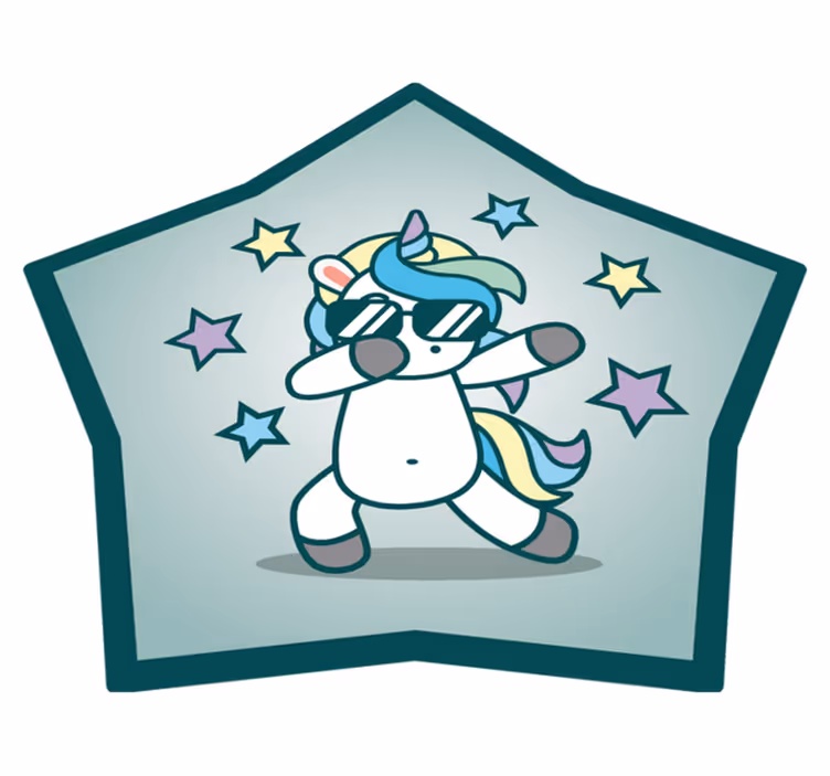Tappeto vinile per bambini bella stella di unicorno - TenStickers