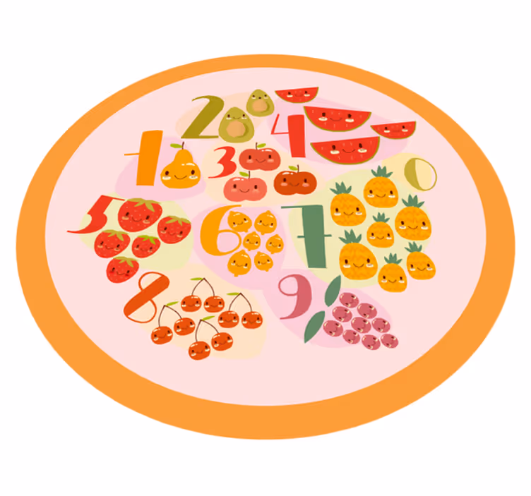 Tappeto vinile giochi cerchio di conteggio fruttato - TenStickers