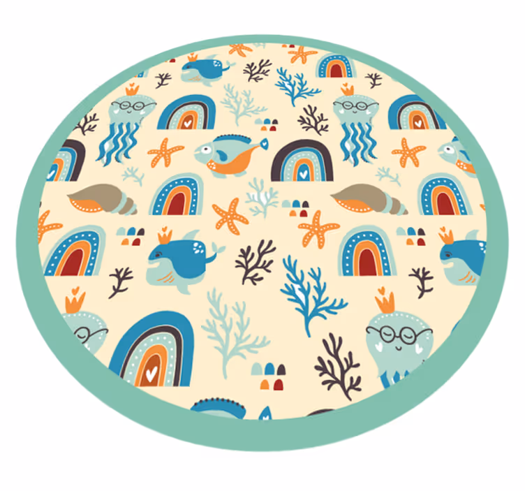 Tappeto vinile per bambini tempo di gioco della vita marina - TenStickers