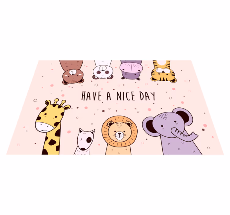 Tappeto vinile con nome buona giornata, auguri - TenStickers