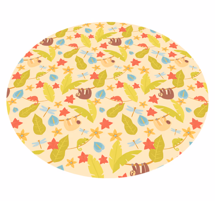 Tappeto vinile per bambini animali autunnali circolari - TenStickers