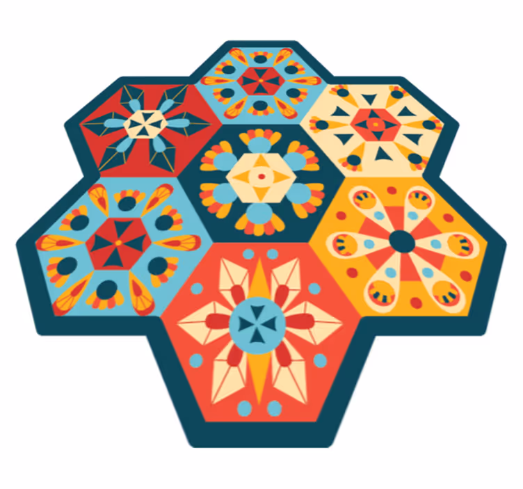 Tappeto vinile geometrico simmetria esagonale - TenStickers