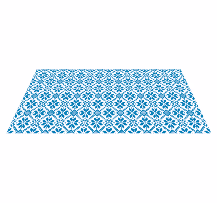 Tappeto vinile piastrelle motivo di piastrelle blu - TenStickers