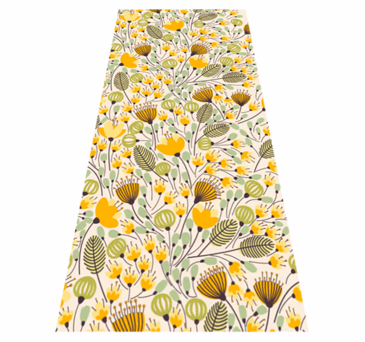 Tappeto vinile fiori motivo botanico floreale - TenStickers