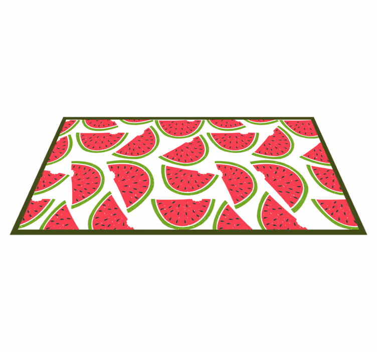 Tappeto vinile fiori modello di fetta di anguria - TenStickers
