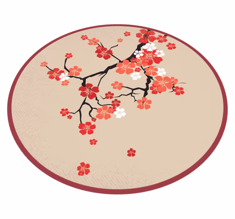 Tappeto vinile fiori rami fioriti - TenStickers
