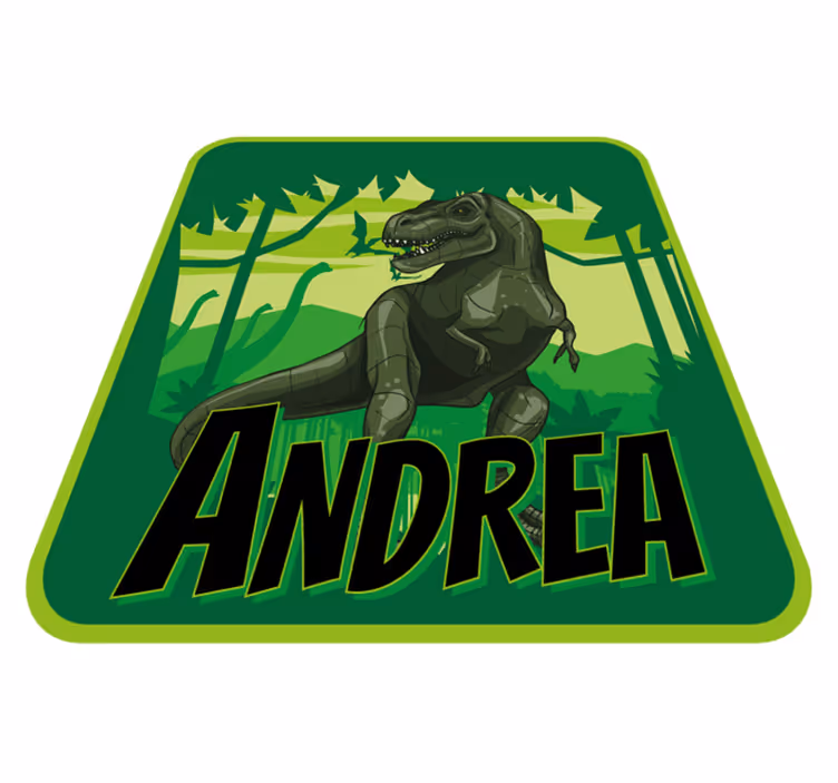 Tappeto vinile con nome avventura dei dinosauri - TenStickers