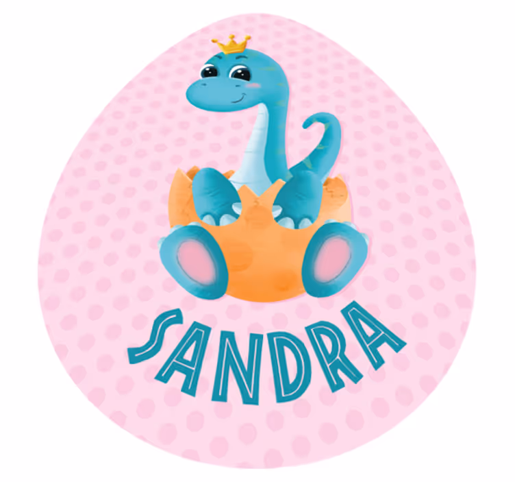 Tappeto vinile con nome grafica personalizzata del dinosauro - TenStickers