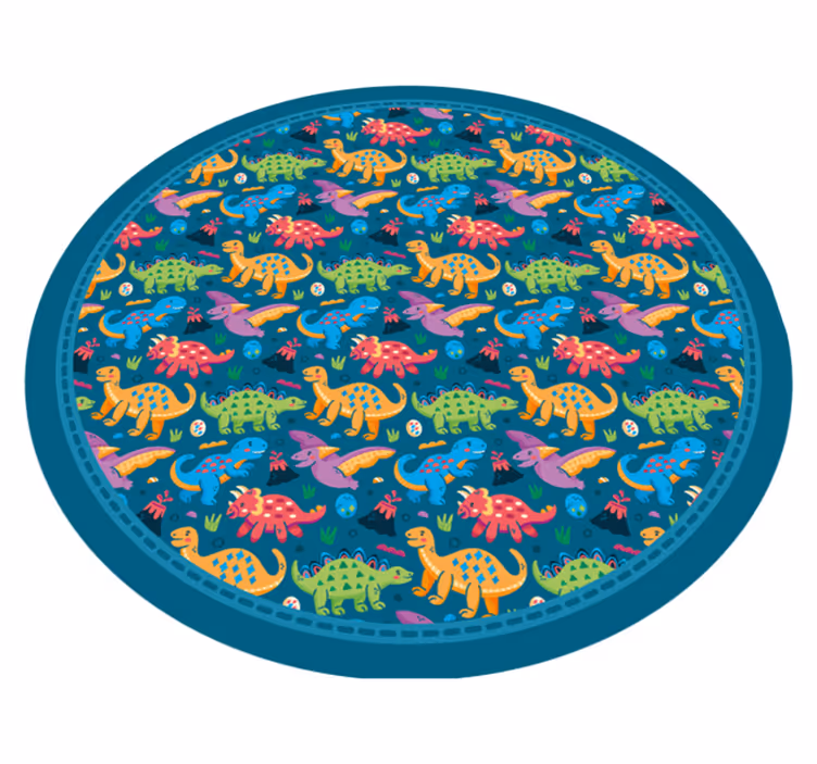 Tappeto vinile per bambini modello circolare di dinosauro - TenStickers