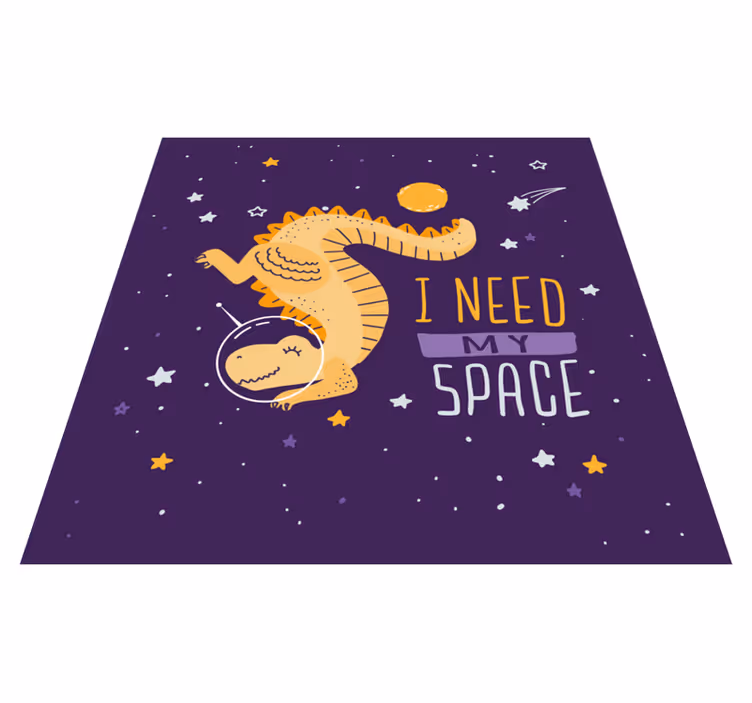 Tappeto vinile per bambini illustrazione dinosauro spaziale - TenStickers