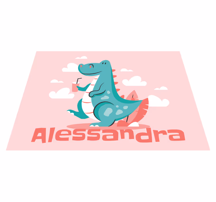 Tappeto vinile con nome drago personalizzato - TenStickers