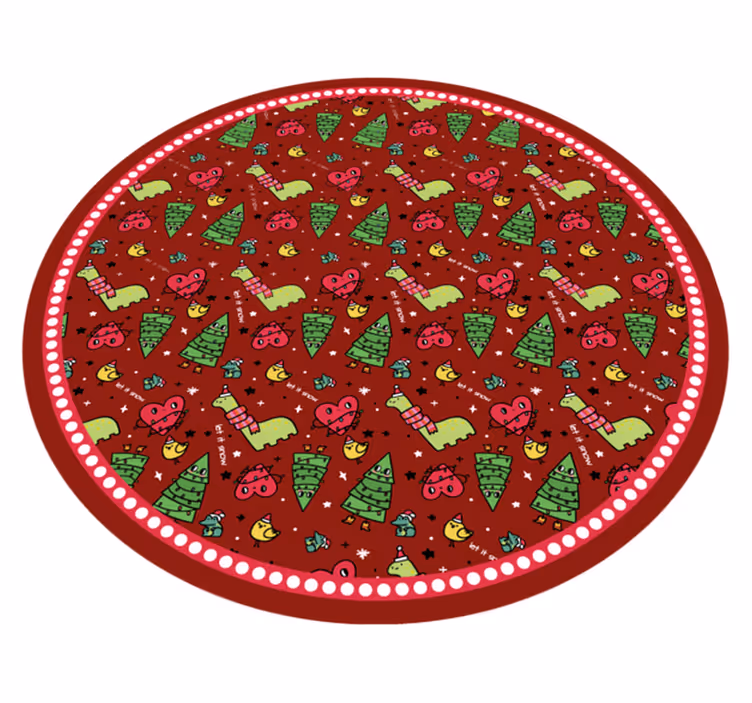 Tappeto Vinile Natale design circolare festivo - TenStickers