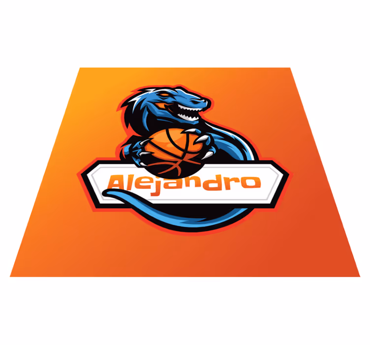 Tappeto vinile con nome dinosauro del basket - TenStickers
