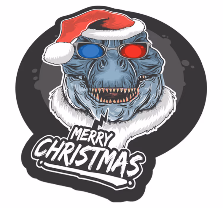 Tappeto Vinile Natale allegria festiva dei mostri - TenStickers