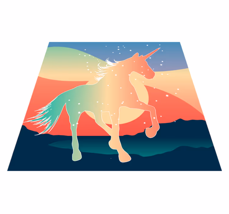 Tappeto vinile per bambini magica sagoma di unicorno - TenStickers