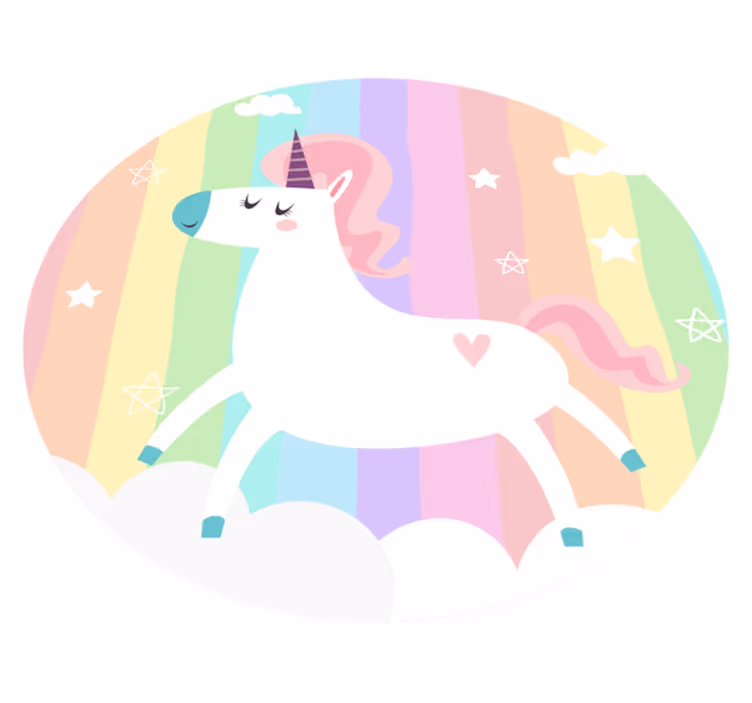 Tappeto vinile per bambini arredamento arcobaleno unicorno - TenStickers