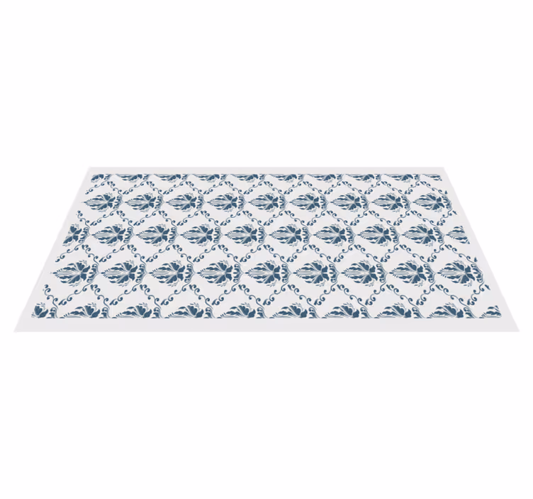 Tappeto vinile piastrelle elegante motivo a fogliame - TenStickers