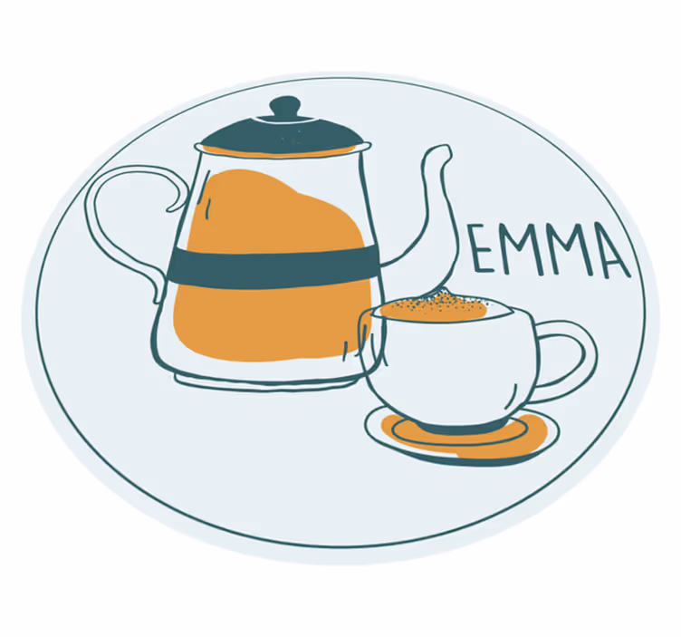 Tappeto vinile con nome design personalizzato del caffè - TenStickers
