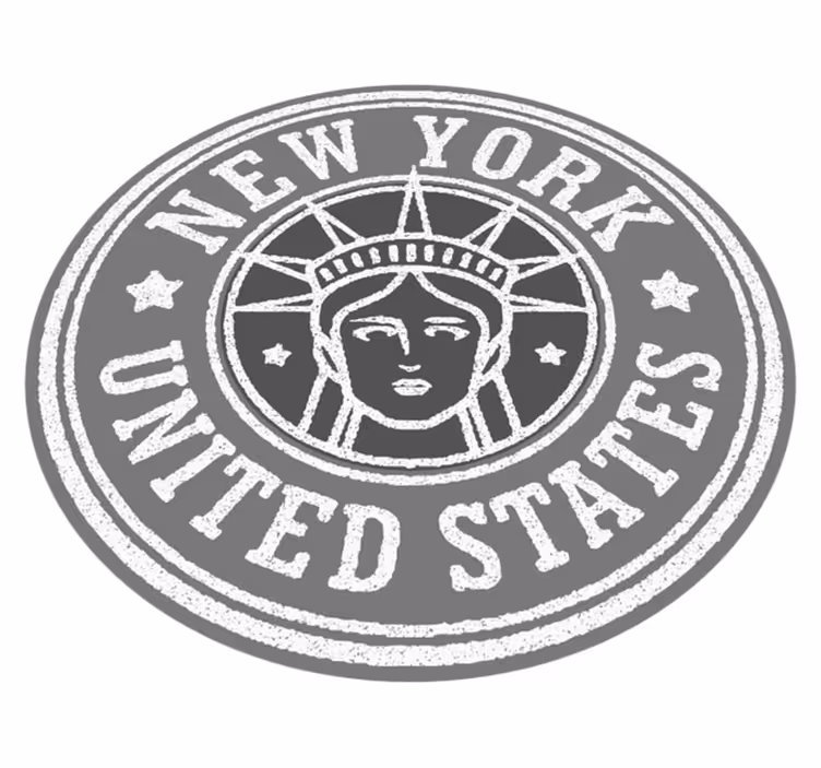 Tappeto in vinile retro/vintage Timbro di new york - TenStickers