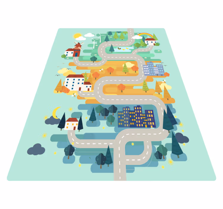 Tappeto vinile strade carreggiata dei cartoni animati - TenStickers