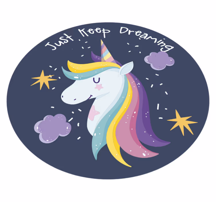 Tappeto vinile per bambini continua a sognare l'unicorno - TenStickers