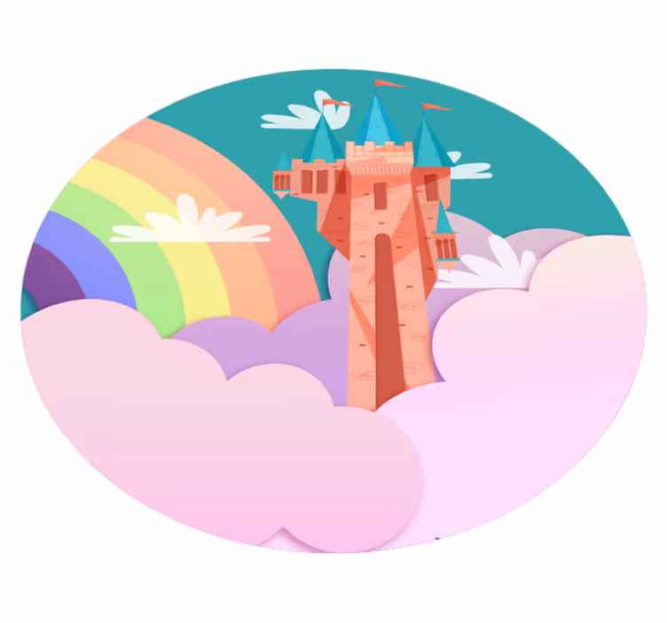 Tappeto vinile per bambini fantasia del castello - TenStickers