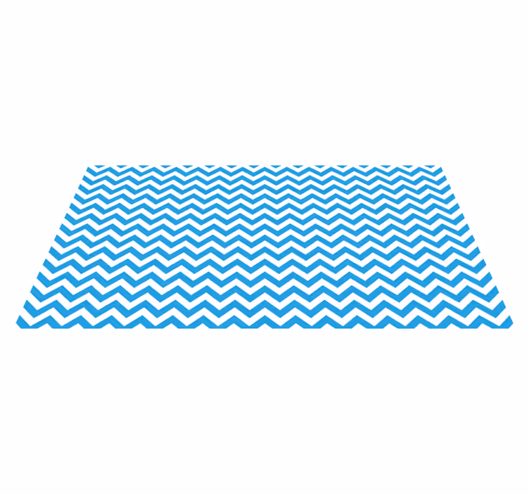 Tappeto pvc cucina motivo a zigzag blu - TenStickers