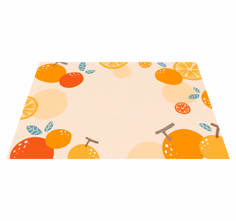 Tappeto vinile fiori modello di agrumi - TenStickers