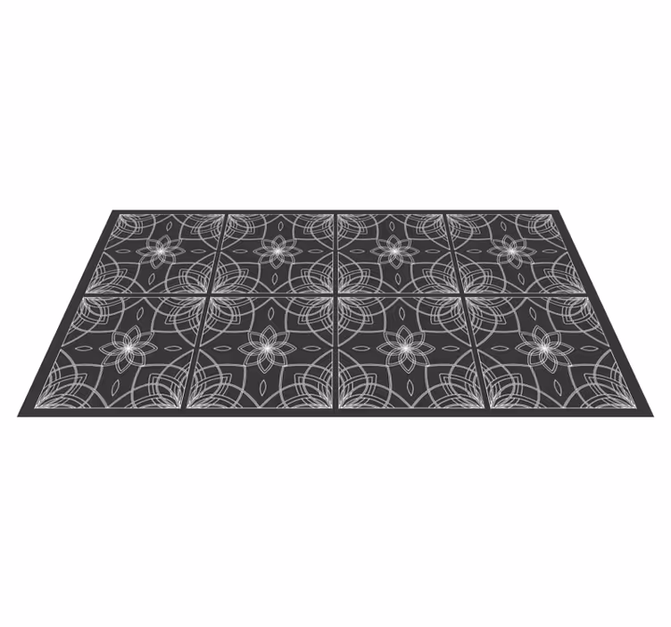 Tappeto vinile fiori contorno floreale - TenStickers