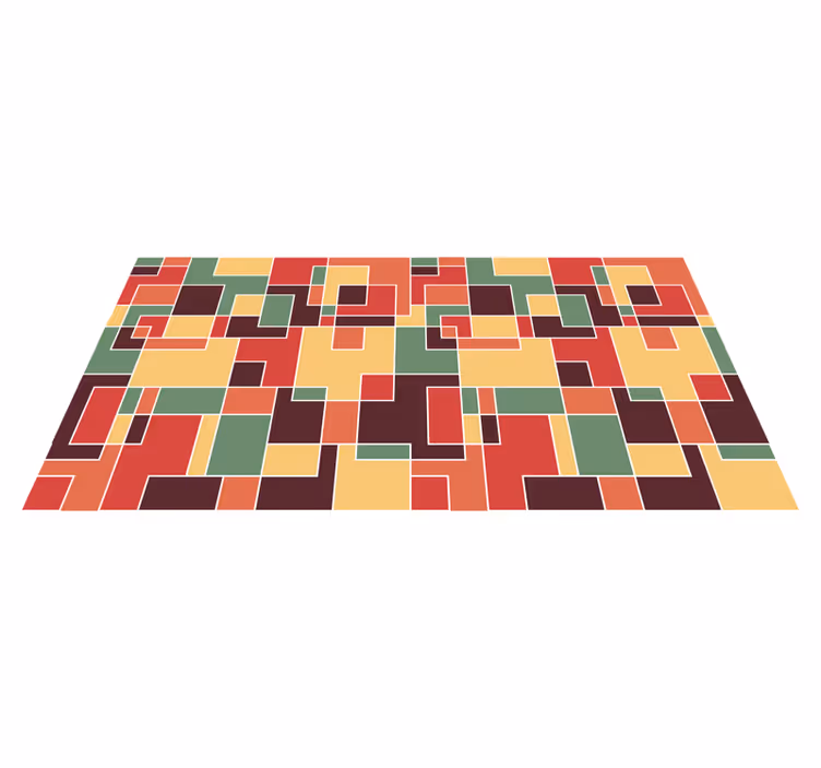 Tappeto vinile geometrico astratto colorato - TenStickers
