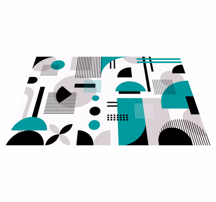 Tappeto vinile moderno forme geometriche turchesi - TenStickers