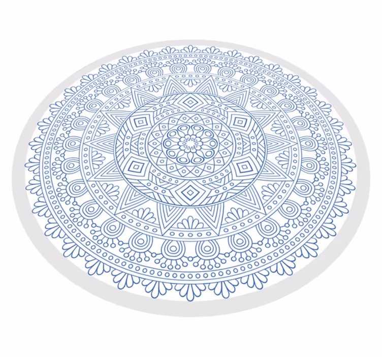 Tappeto vinile Mandala motivo blu complesso - TenStickers
