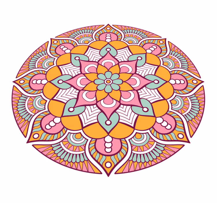 Tappeto vinile Mandala vivace concetto floreale - TenStickers