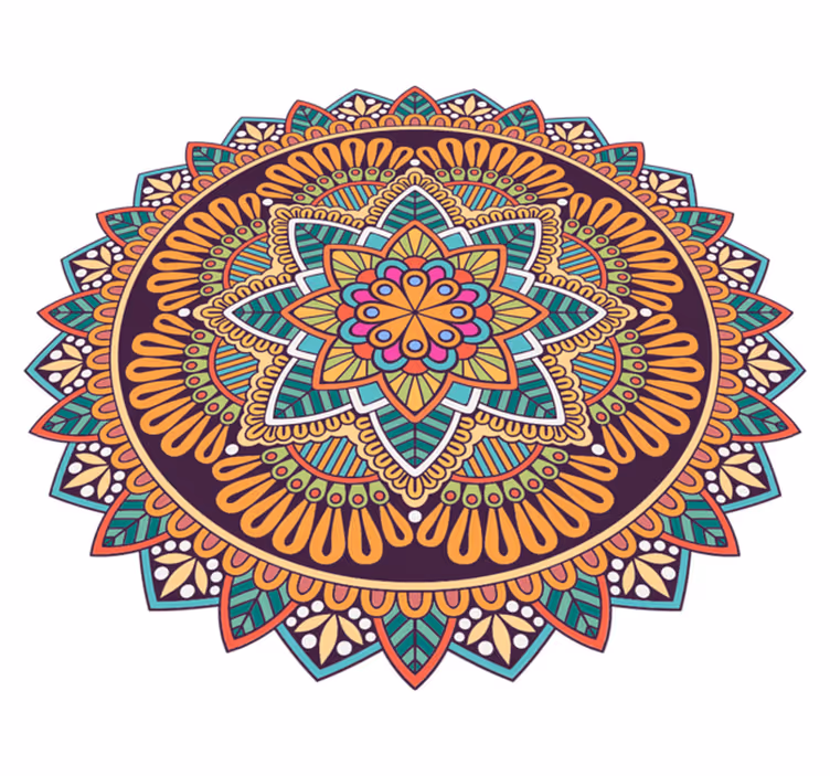 Tappeto vinile mandala motivo mandala vivace - TenStickers