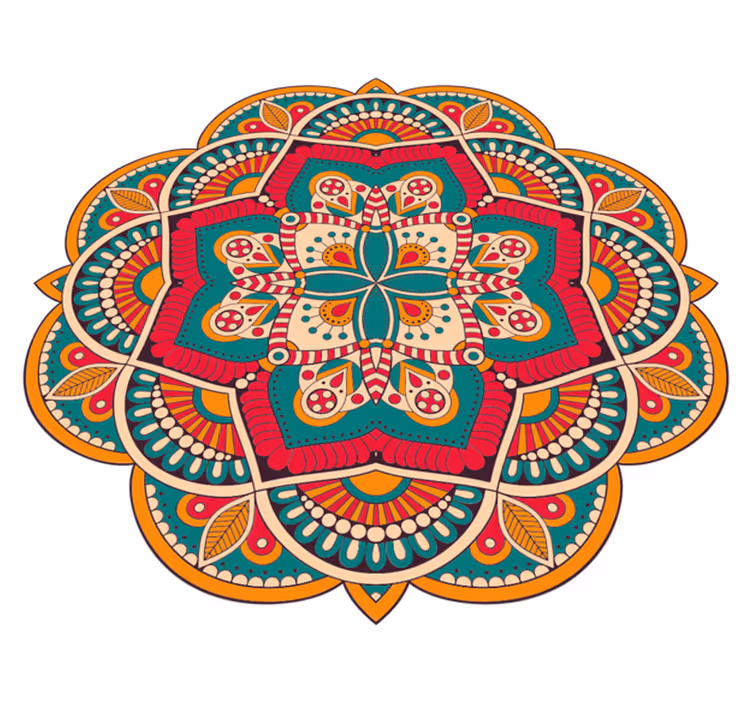Tappeto vinile Mandala design vivace e colorato - TenStickers