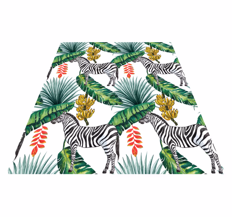Tappeto vinile animali zebra tropicale - TenStickers