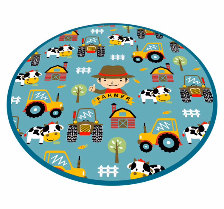 Tappeto vinile per bambini modello divertente del contadino - TenStickers