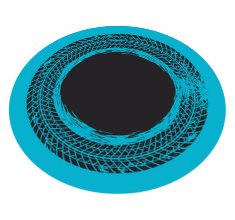 Tappeto vinile strisce turbinio circolare turchese - TenStickers