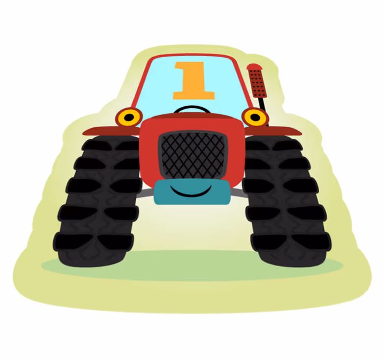 Tappeto vinile per bambini illustrazione del trattore - TenStickers