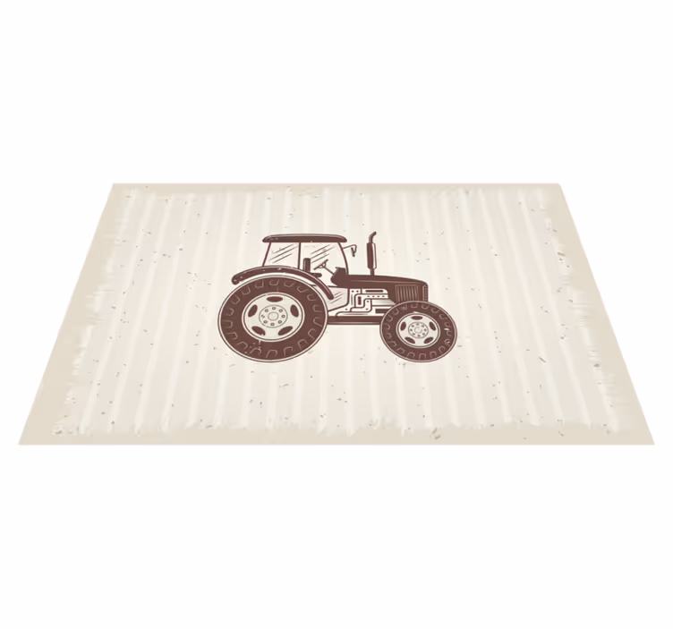Tappeto vinile motivi rappresentazione rustica del trattore - TenStickers