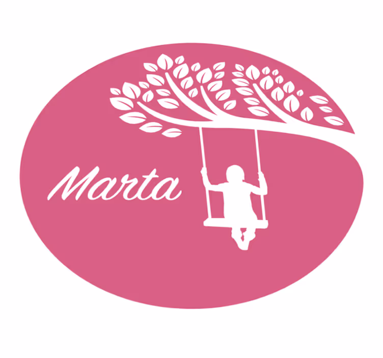 Tappeto vinile con nome altalena personalizzata - TenStickers
