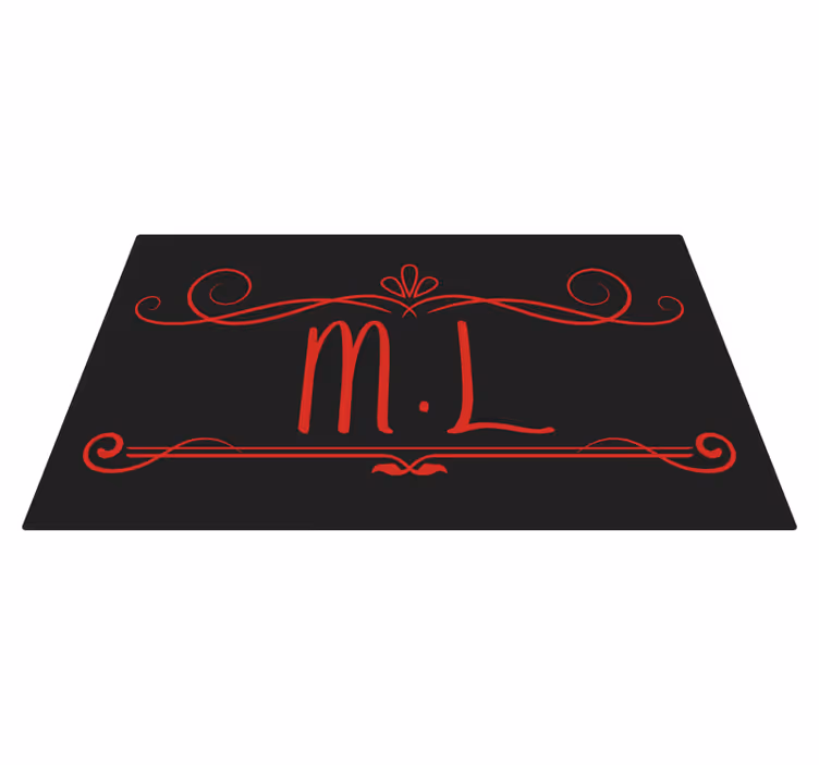 Tappeto vinile con nome eleganza del monogramma - TenStickers