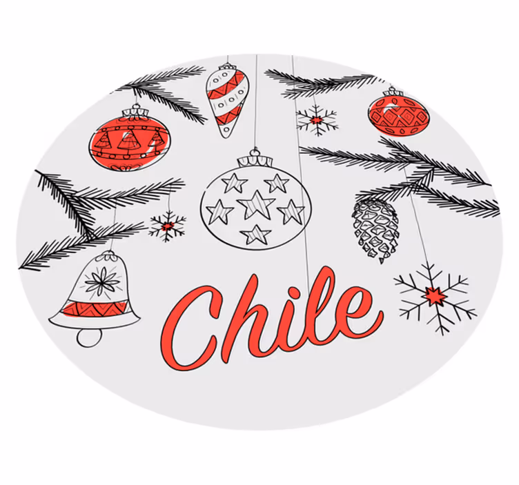 Tappeto Vinile Natale decorazione natalizia del cile - TenStickers