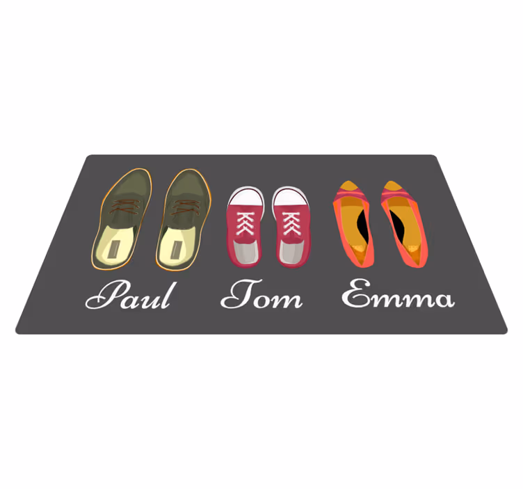 Tappeto vinile con nome calzature personalizzabili - TenStickers